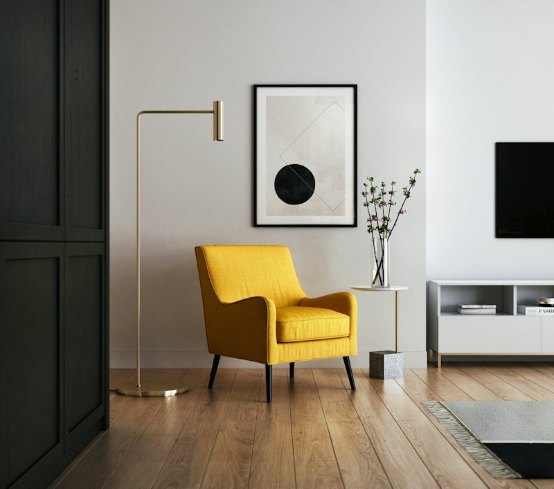 Scandinavian soft interior with woven throw